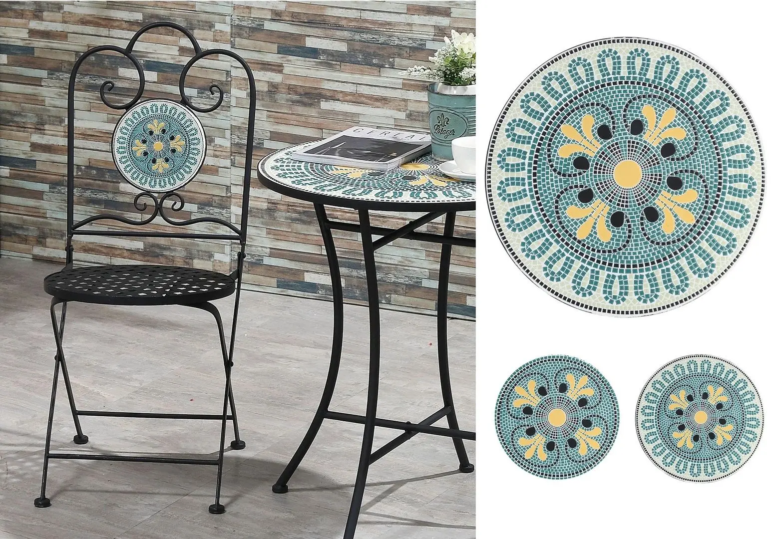 Set mobilier de gradina Outsunny 84B-853 (Black/Green)