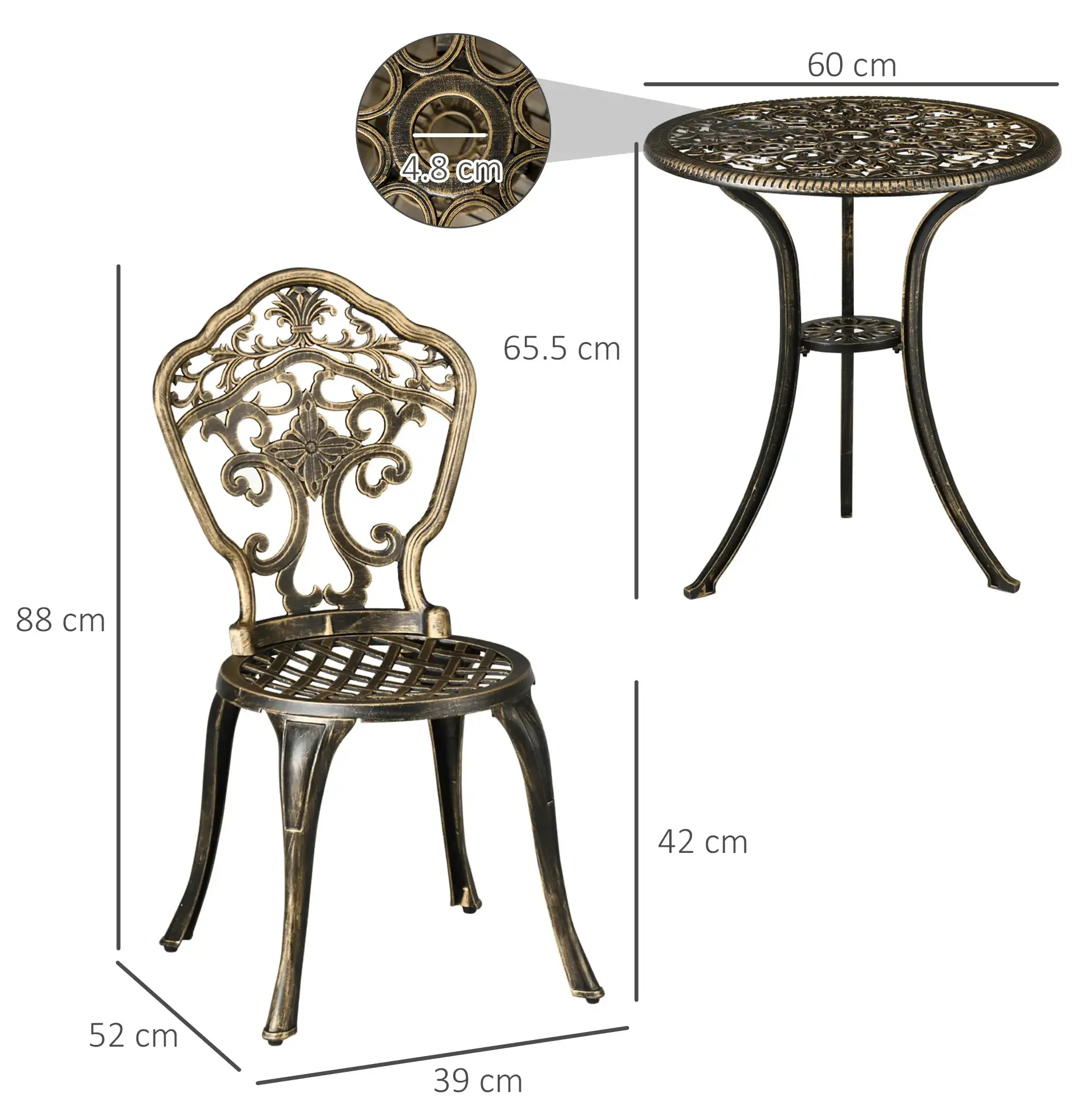 Комплект садовой мебели Outsunny 84G-042V00BN (Bronze) - 4