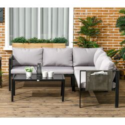 Set mobilier de gradina Outsunny 84G-049V00LG (Light Grey/Black)