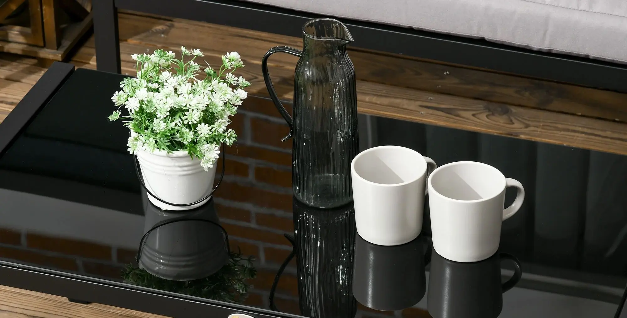 Set mobilier de gradina Outsunny 84G-049V00LG (Light Grey/Black)