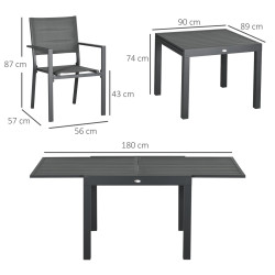 Set mobilier de gradina Outsunny 84G-090V00CG (Dark Grey) Thumb
