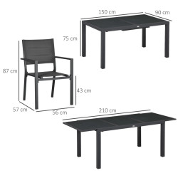 Комплект садовой мебели Outsunny 84G-093V00CG (Dark Grey) Thumb