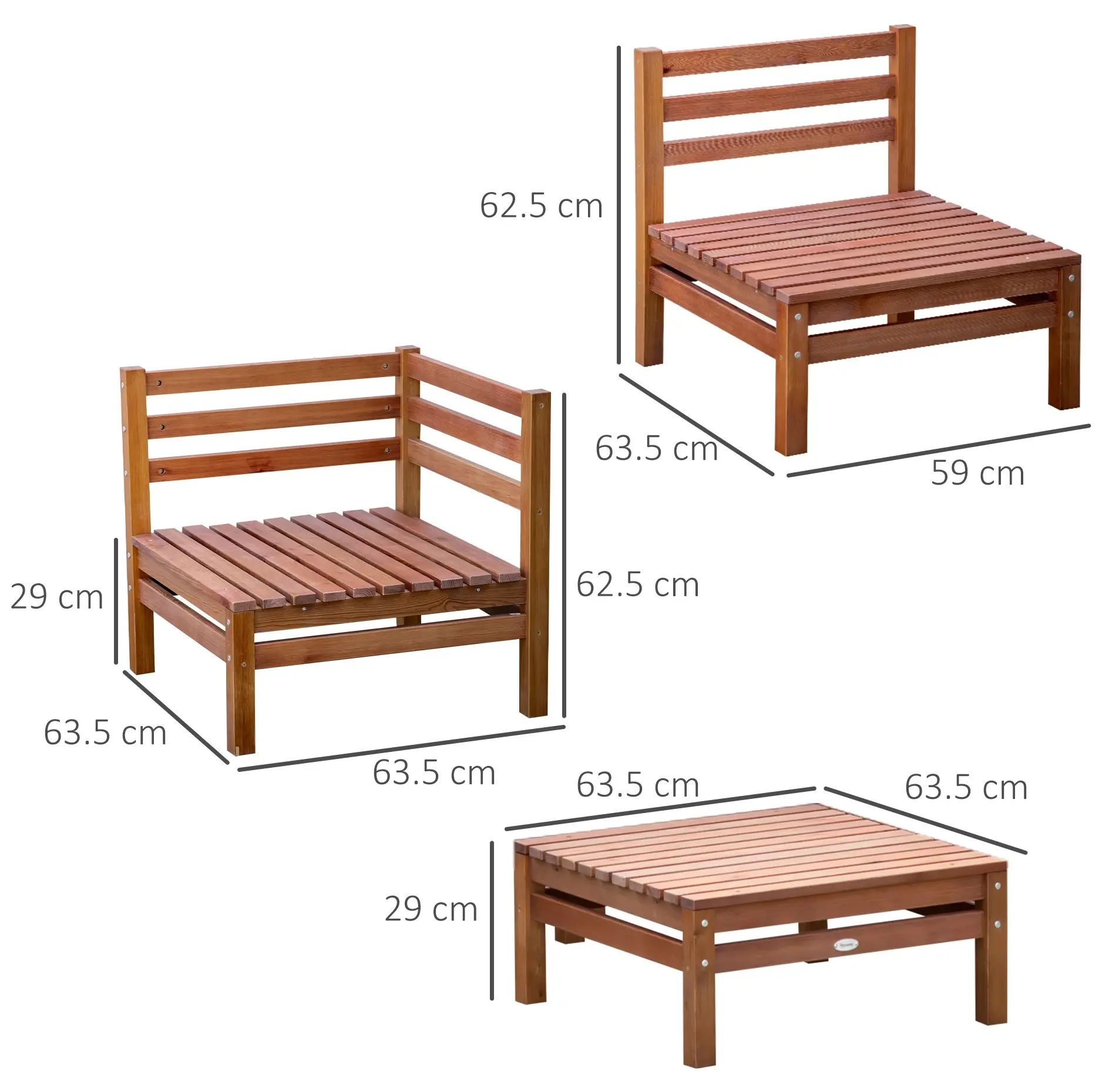 Set mobilier de gradina Outsunny 84G-118V00OG (Dark Orange/Beige) - 7