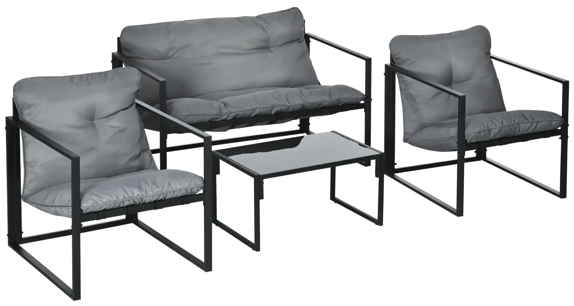 Комплект садовой мебели Outsunny 84G-123V00BK (Black/Grey) - 2