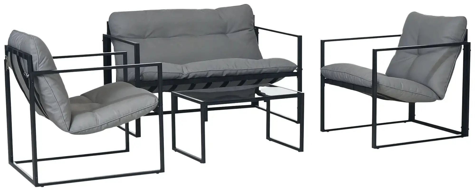 Комплект садовой мебели Outsunny 84G-123V00BK (Black/Grey) - 3