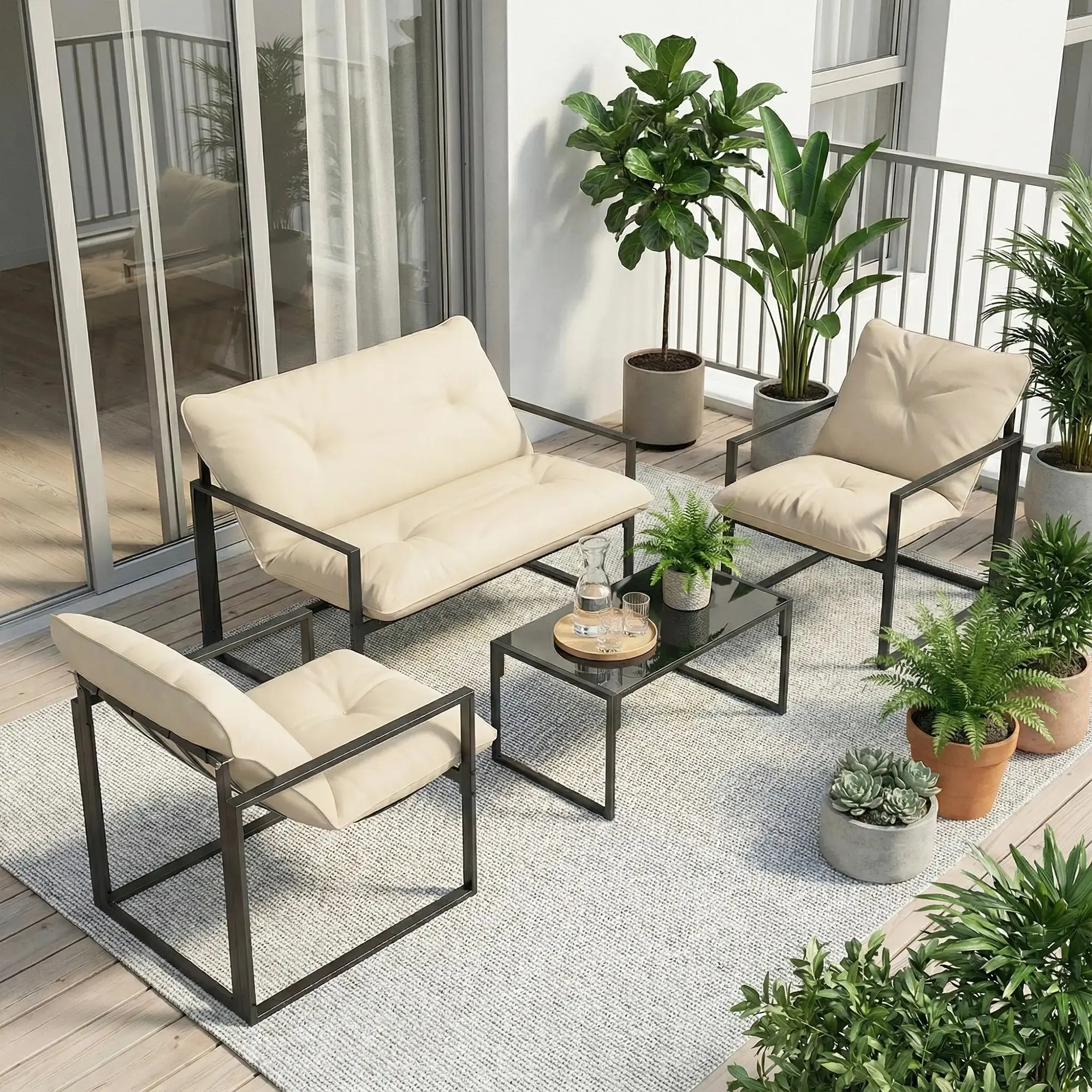 Комплект садовой мебели Outsunny 84G-123V00GY (Grey/Beige) - 5