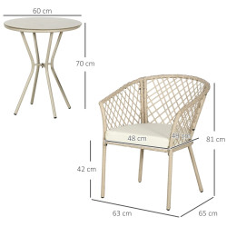 Set mobilier de gradina Outsunny 84G-240V00MX (Khaki/Beige) Thumb