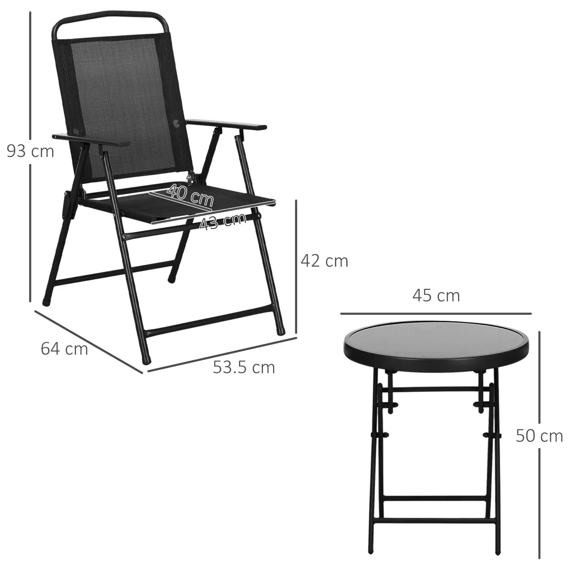 Комплект садовой мебели Outsunny 84G-282V00BK (Black) - 4