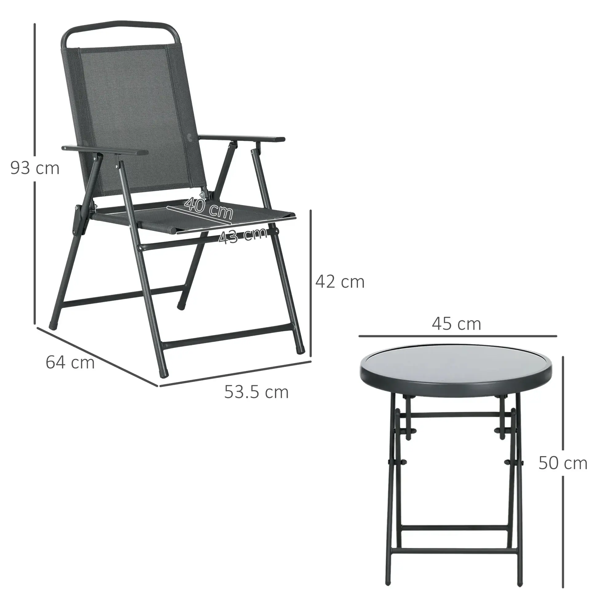 Комплект садовой мебели Outsunny 84G-282V00CG (Dark Grey) - 4