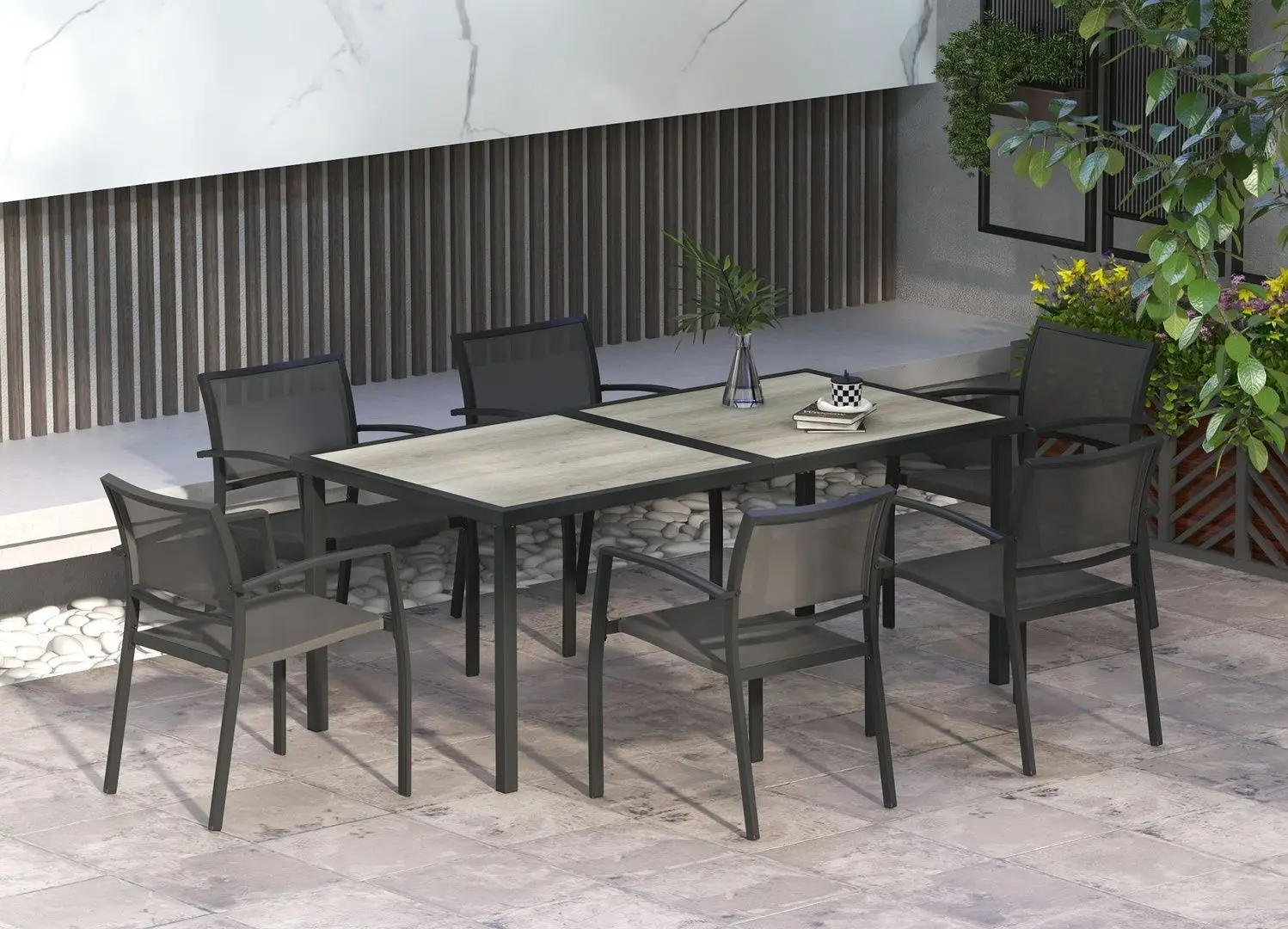 Set mobilier de gradina Outsunny 84G-284V01CG (Grey)