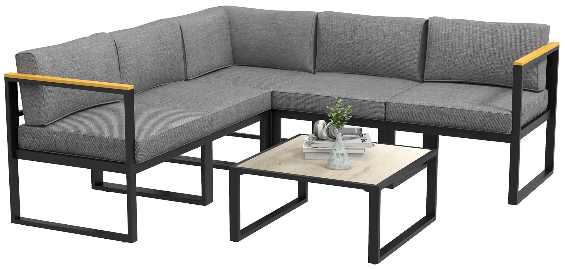 Set mobilier de gradina Outsunny 84G-307V00GY (Black/Grey)