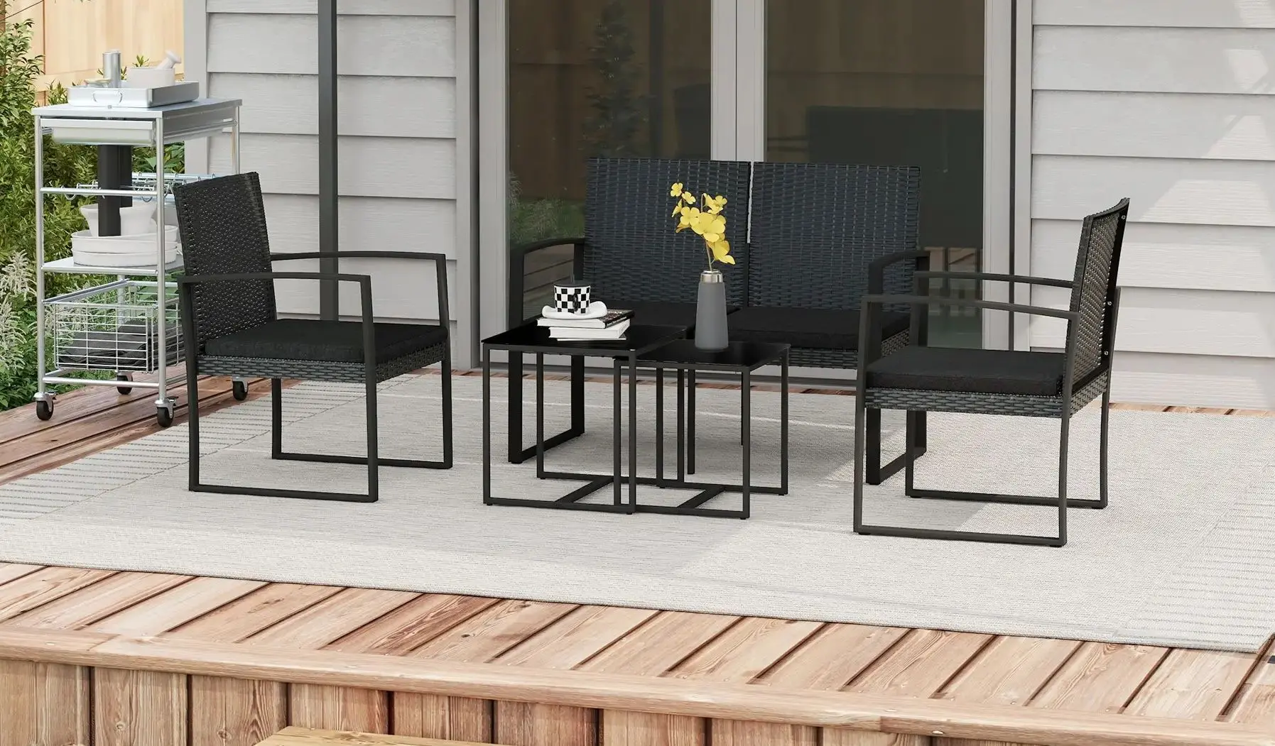 Комплект садовой мебели Outsunny 84G-319V00BK (Black) - 2