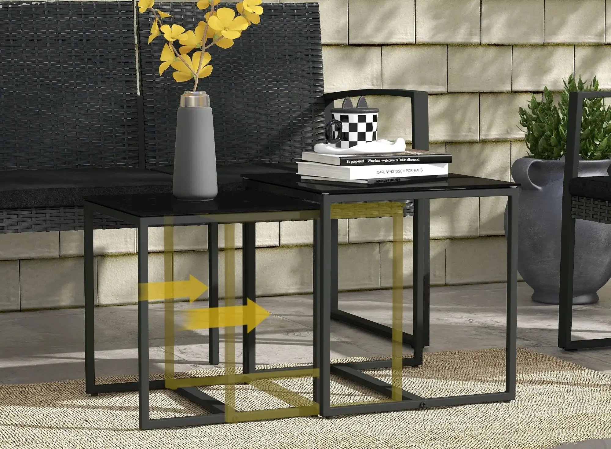 Комплект садовой мебели Outsunny 84G-319V00BK (Black) - 3