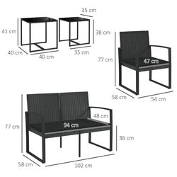 Комплект садовой мебели Outsunny 84G-319V00BK (Black) Thumb