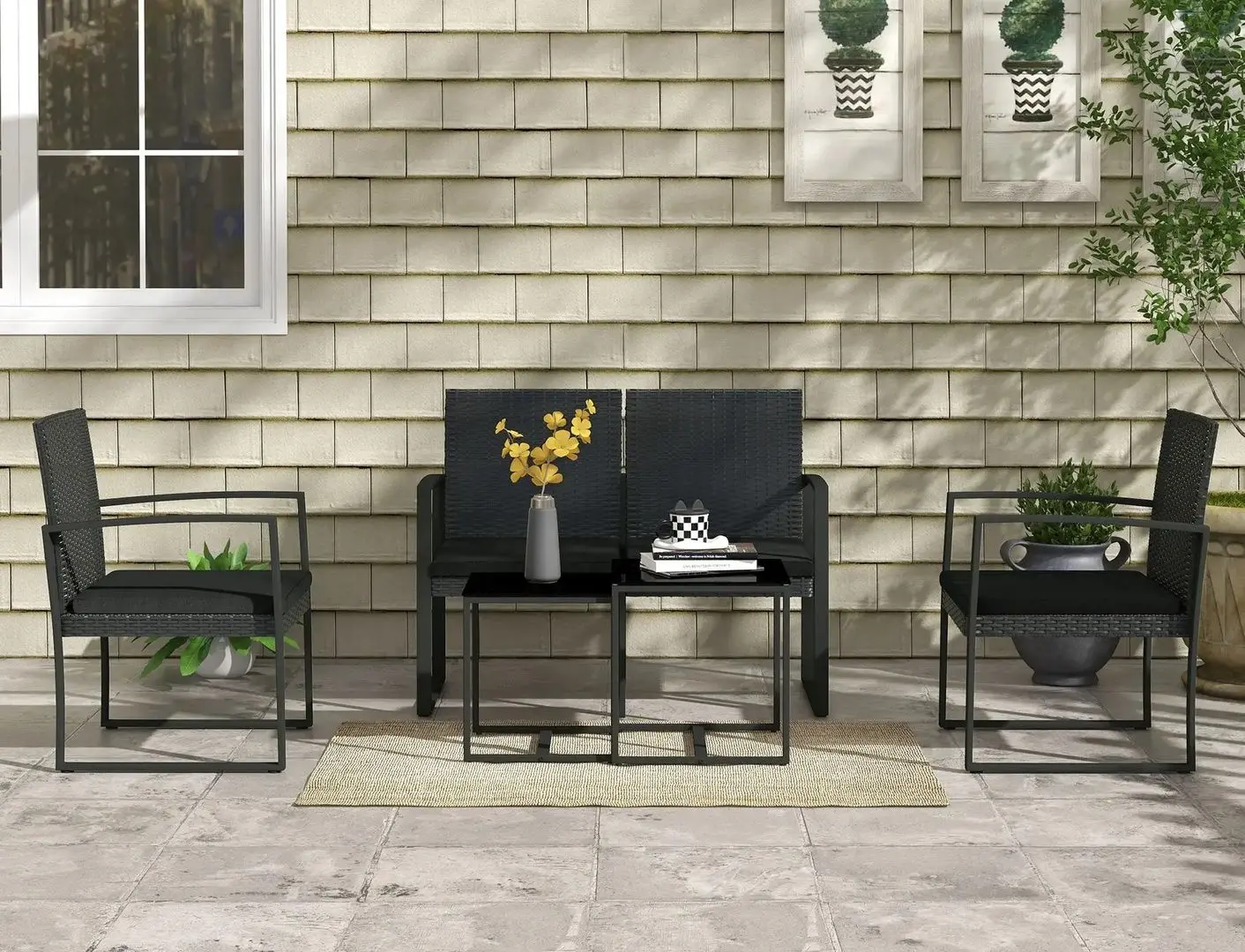 Комплект садовой мебели Outsunny 84G-319V00BK (Black)