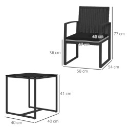 Set mobilier de gradina Outsunny 84G-320V00BK (Black) Thumb