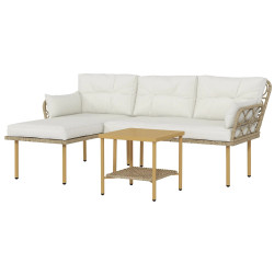 Set mobilier de gradina Outsunny 84G-359V01CW (Cream White/Natural) Thumb