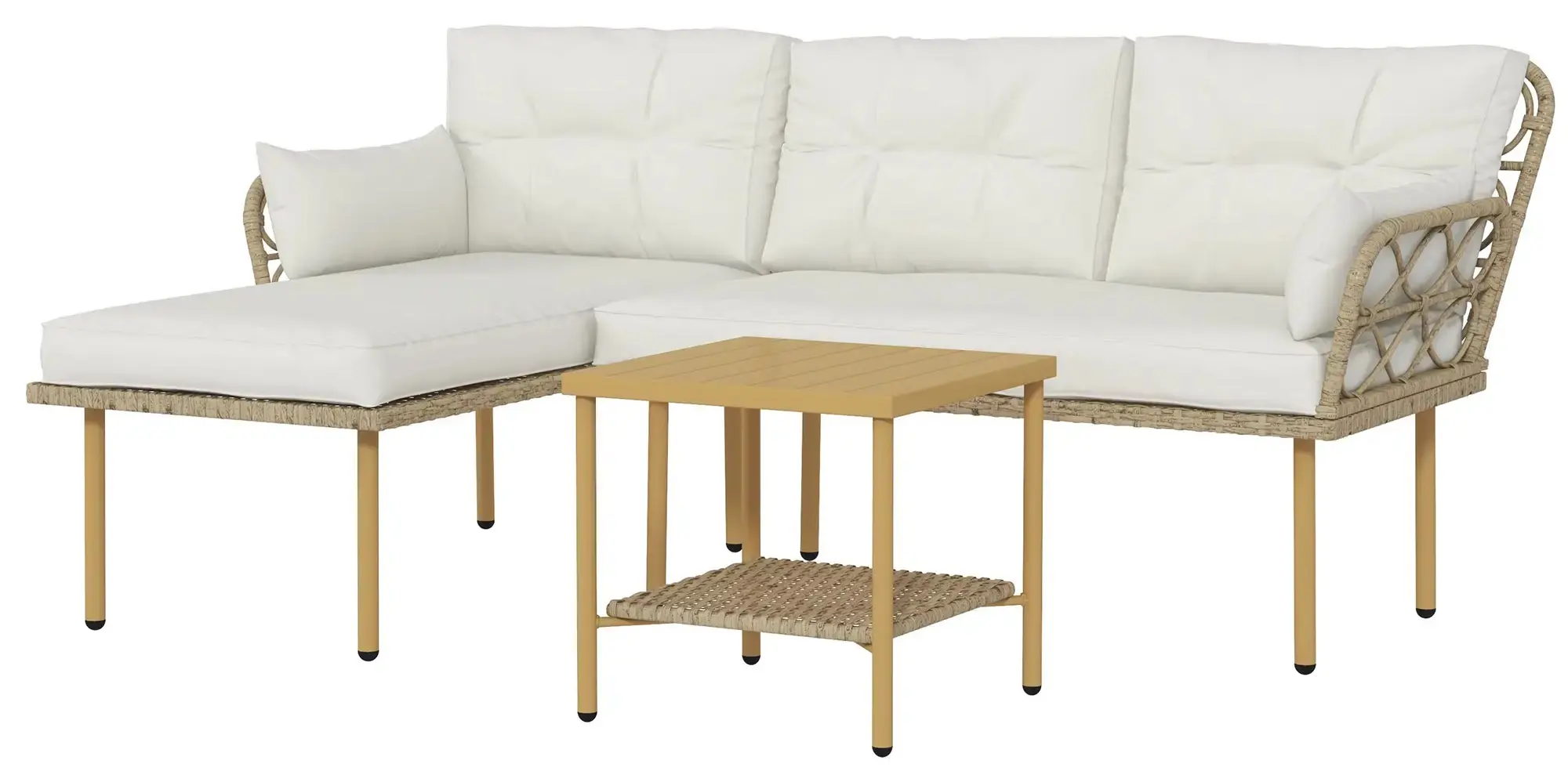 Set mobilier de gradina Outsunny 84G-359V01CW (Cream White/Natural) - 4