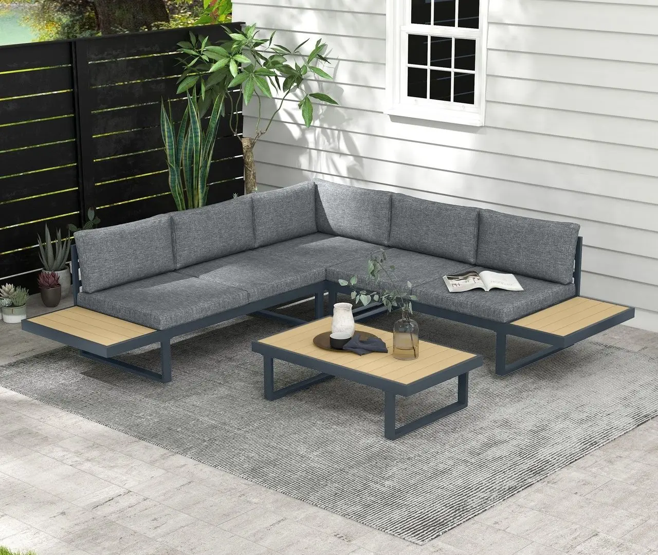 Комплект садовой мебели Outsunny 84G-403V00CG (Charcoal Grey)