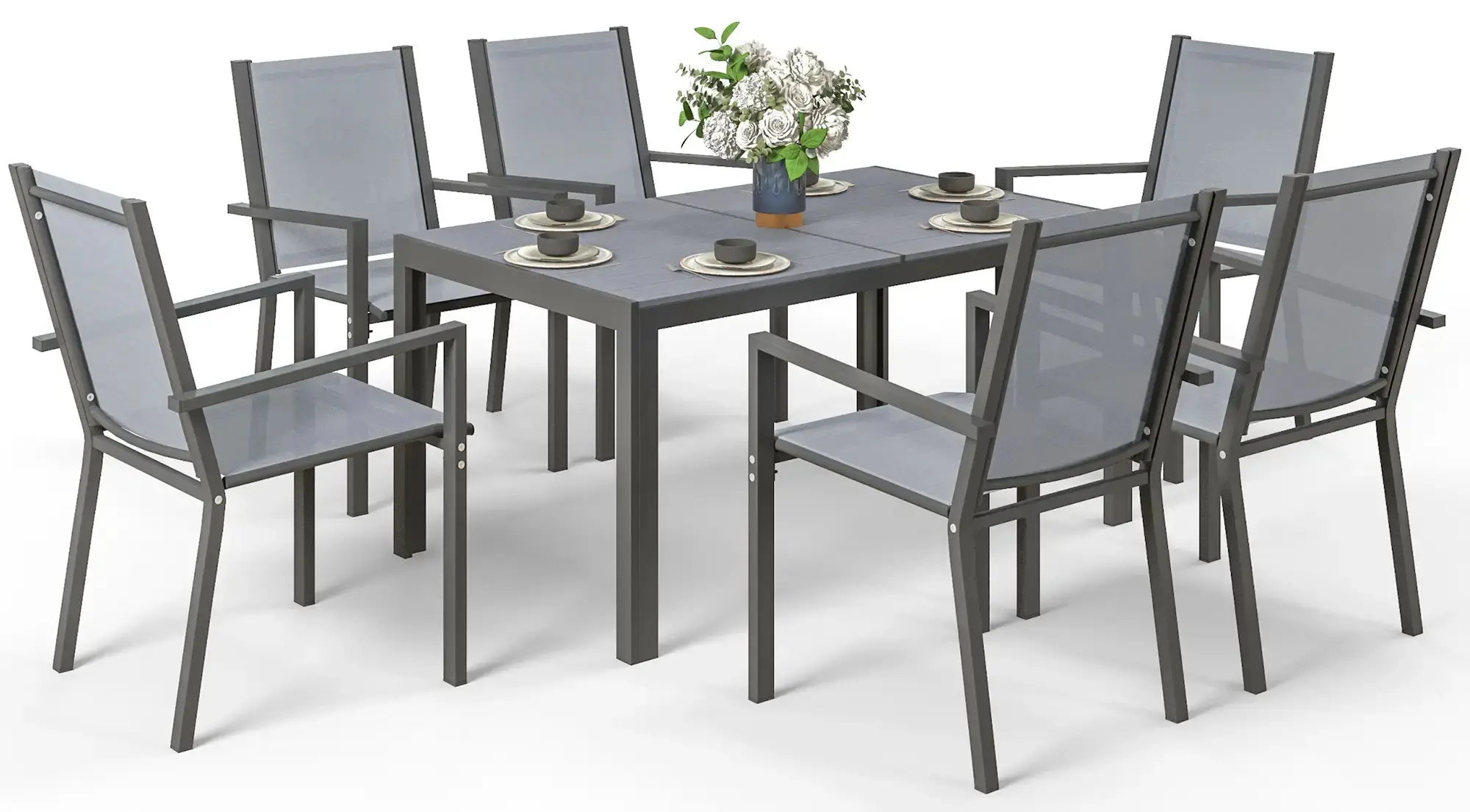 Set mobilier de gradina Outsunny 84G-404V00LG (Light Grey) - 2