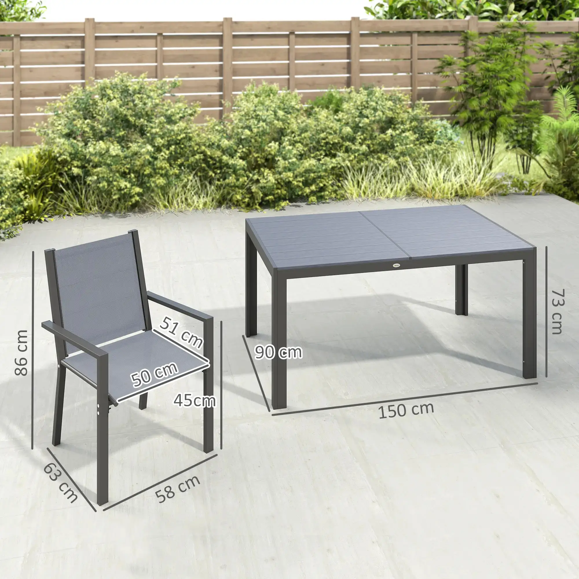 Set mobilier de gradina Outsunny 84G-404V00LG (Light Grey) - 4
