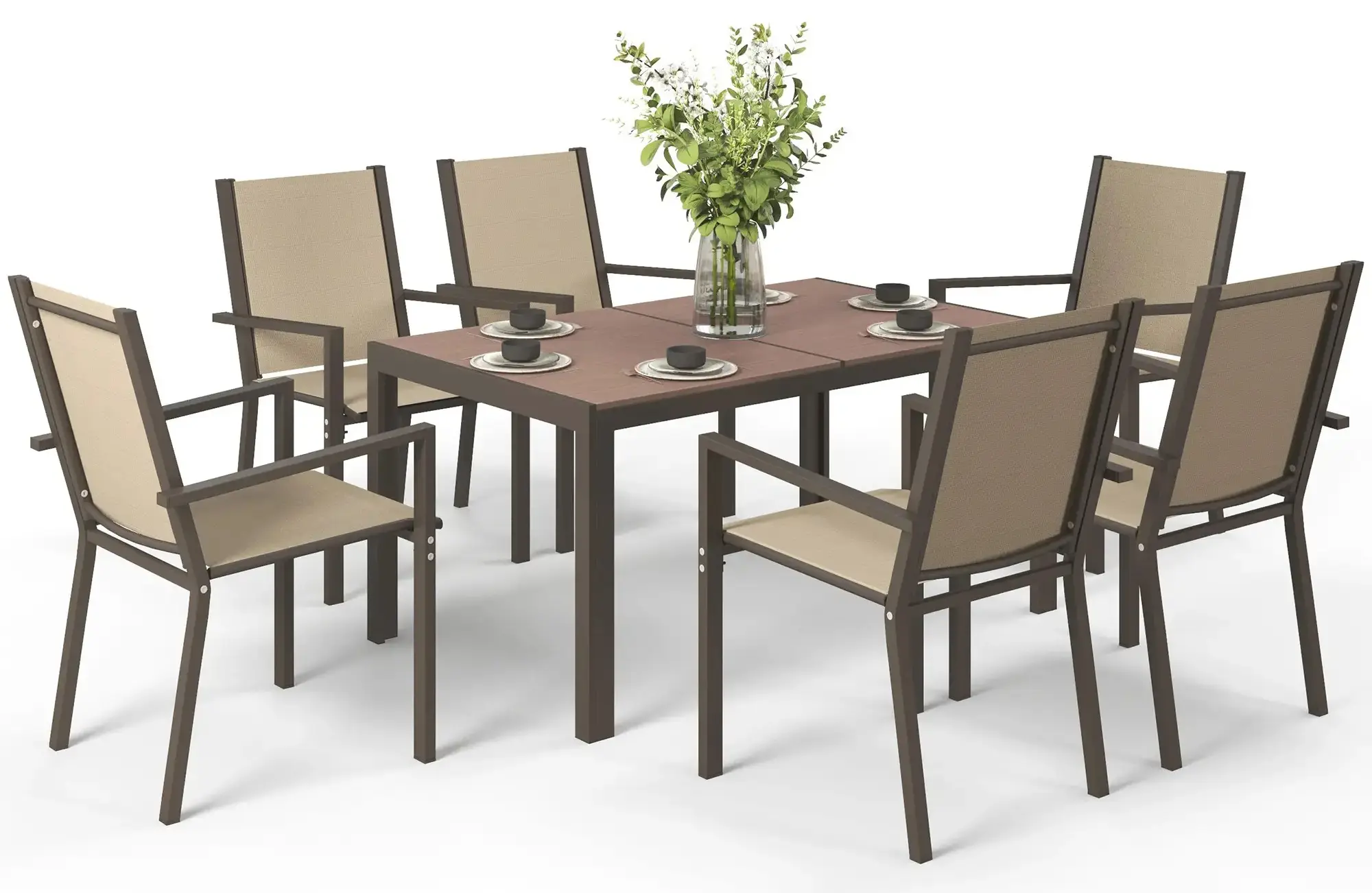 Комплект садовой мебели Outsunny 84G-404V00TK (Brown/Khaki) - 2