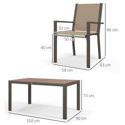 Комплект садовой мебели Outsunny 84G-404V00TK (Brown/Khaki) Thumb