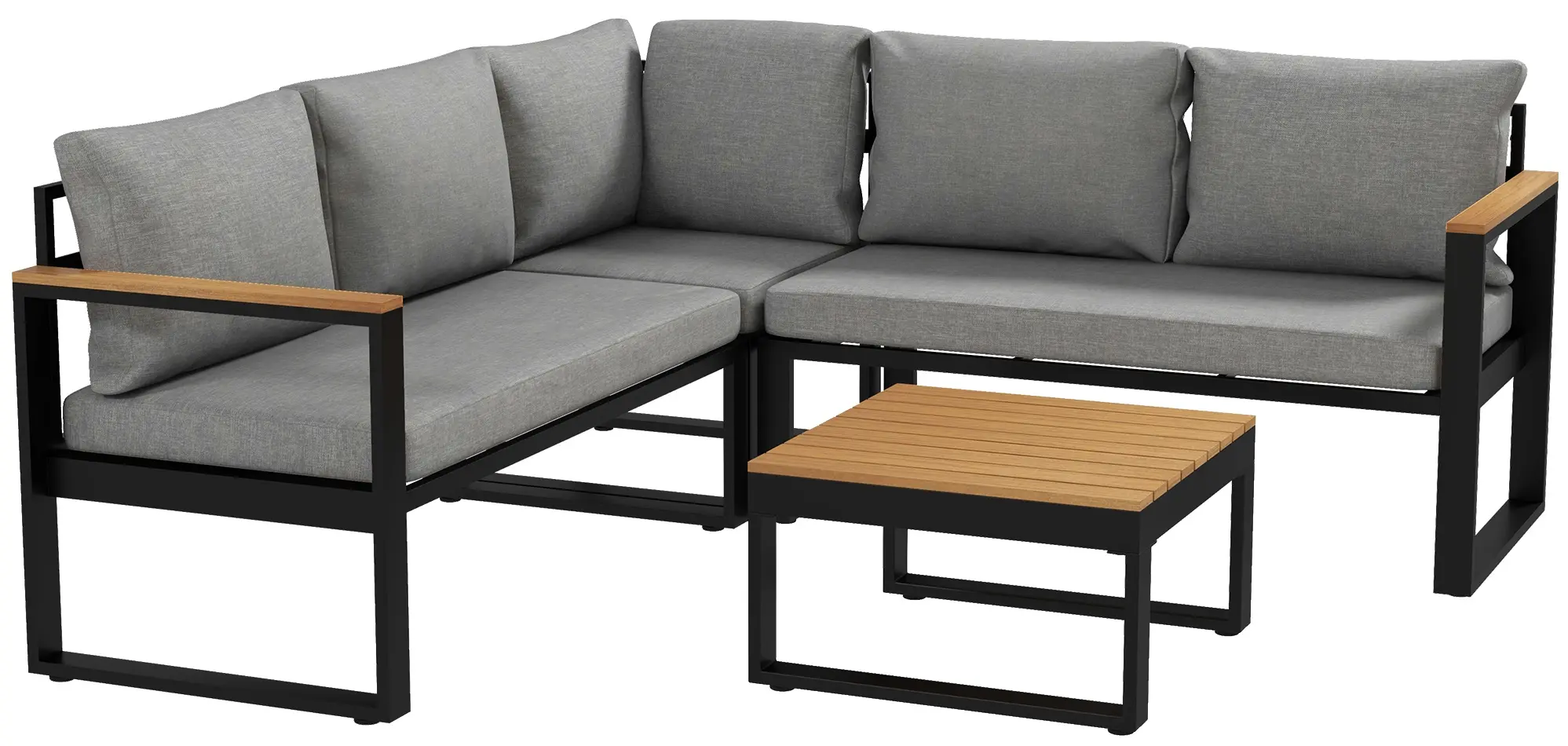 Комплект садовой мебели Outsunny 84G-408V00GY (Black/Natural/Grey)