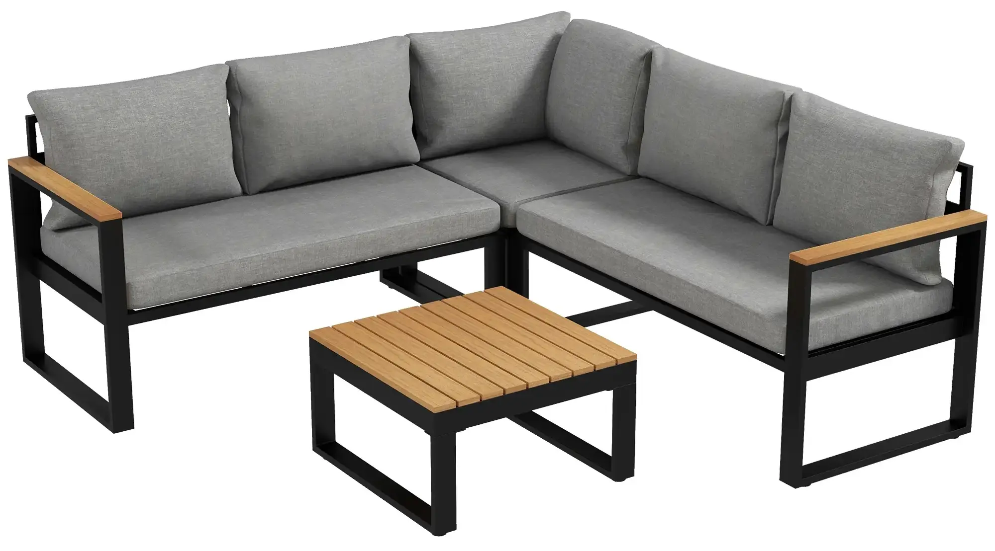 Комплект садовой мебели Outsunny 84G-408V00GY (Black/Natural/Grey)