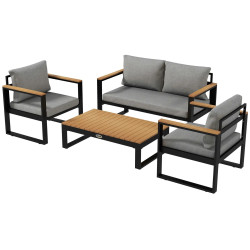 Комплект садовой мебели Outsunny 84G-409V00GY (Black/Natural/Grey) Thumb