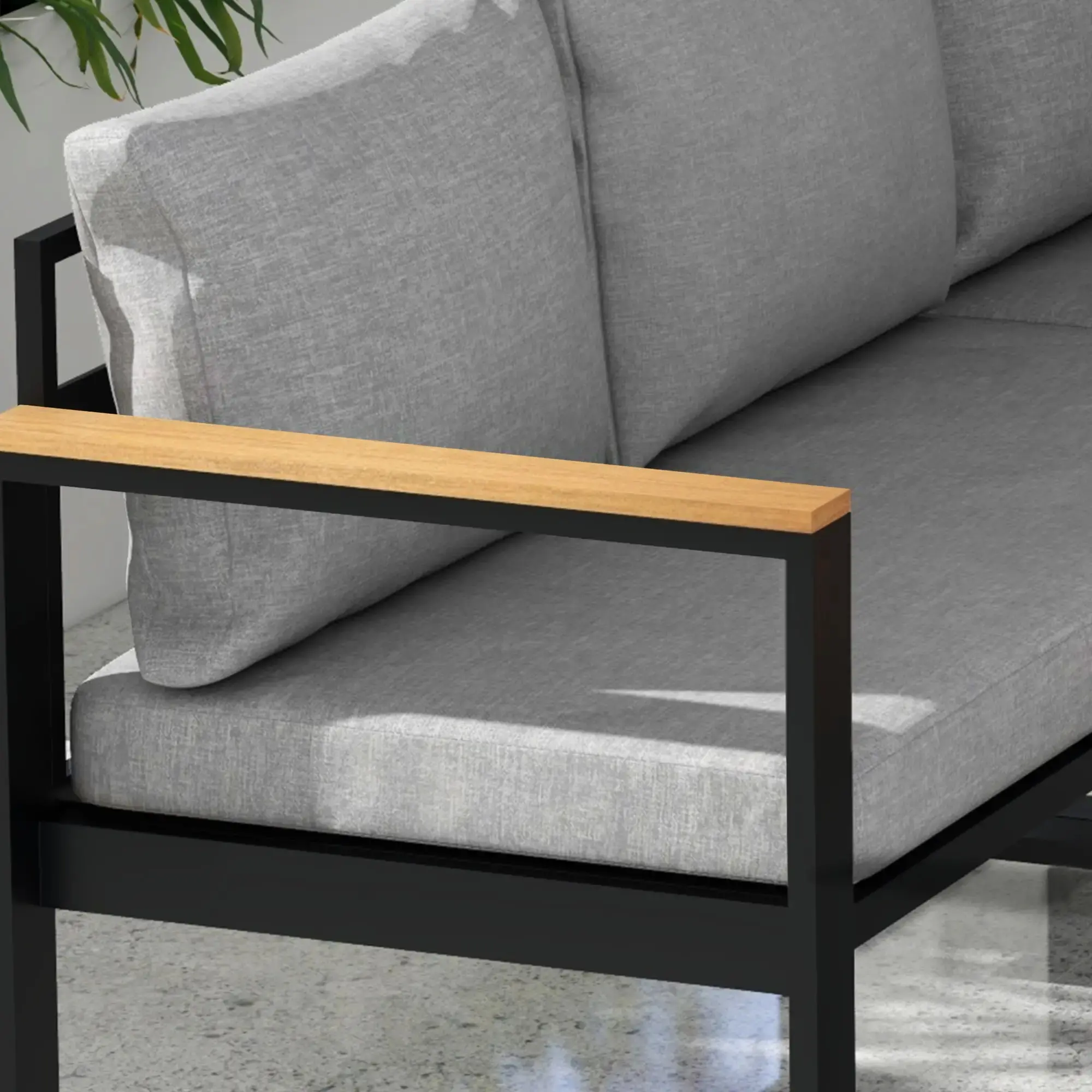 Комплект садовой мебели Outsunny 84G-409V00GY (Black/Natural/Grey)