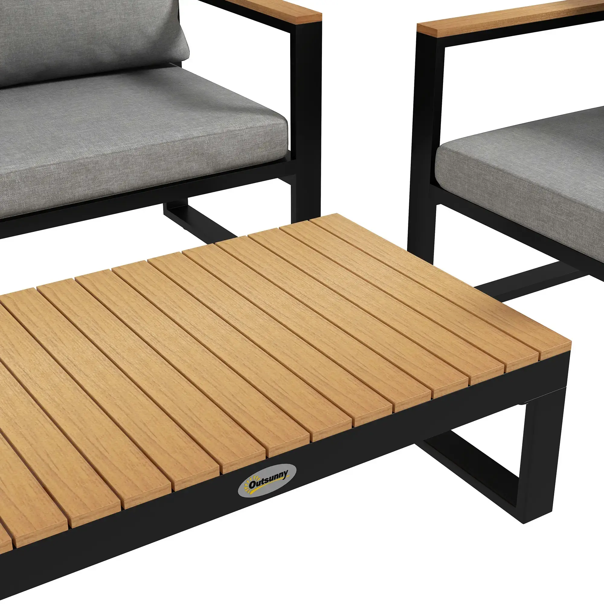 Комплект садовой мебели Outsunny 84G-409V00GY (Black/Natural/Grey)