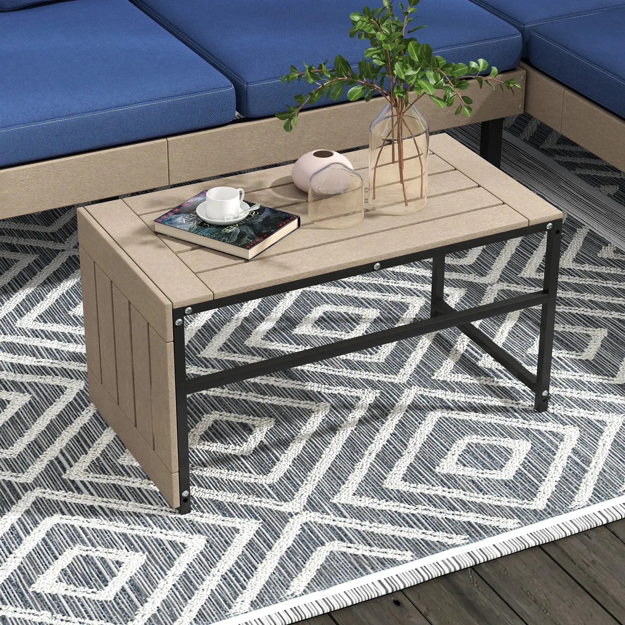 Комплект садовой мебели Outsunny 84G-472V00BU (Natural/Blue)