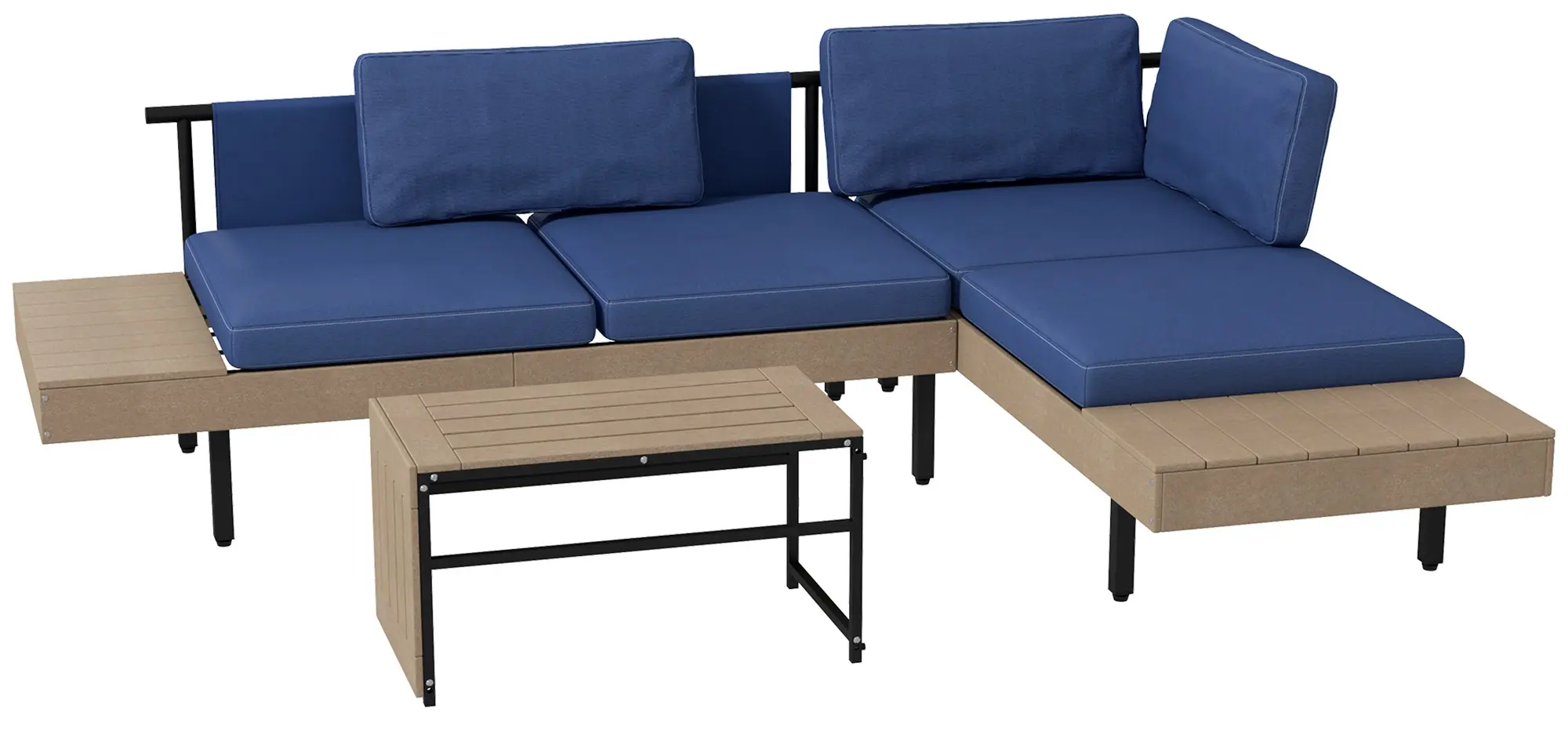 Комплект садовой мебели Outsunny 84G-472V00BU (Natural/Blue)