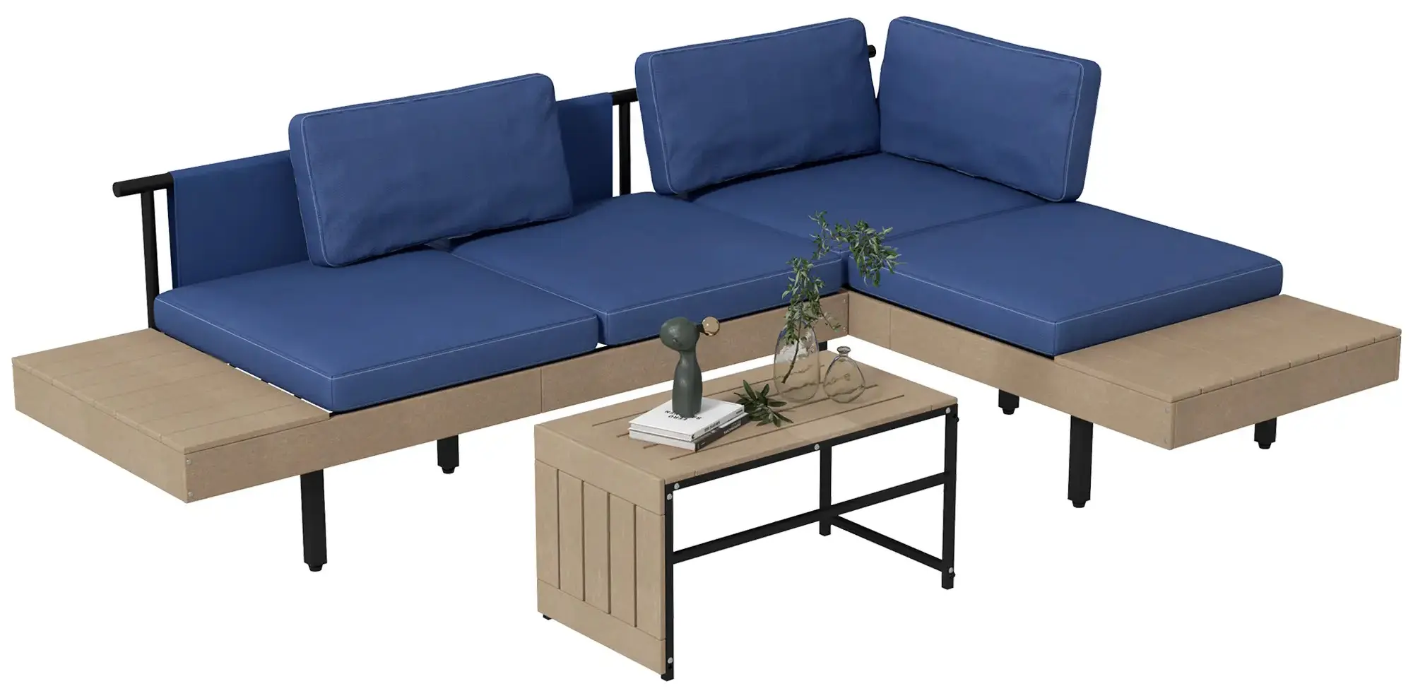 Комплект садовой мебели Outsunny 84G-472V00BU (Natural/Blue)