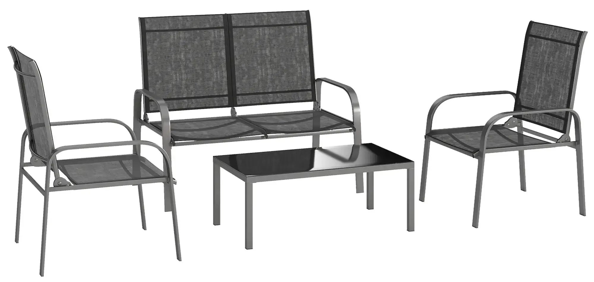 Комплект садовой мебели Outsunny 84G-583V00BK (Black) - 2