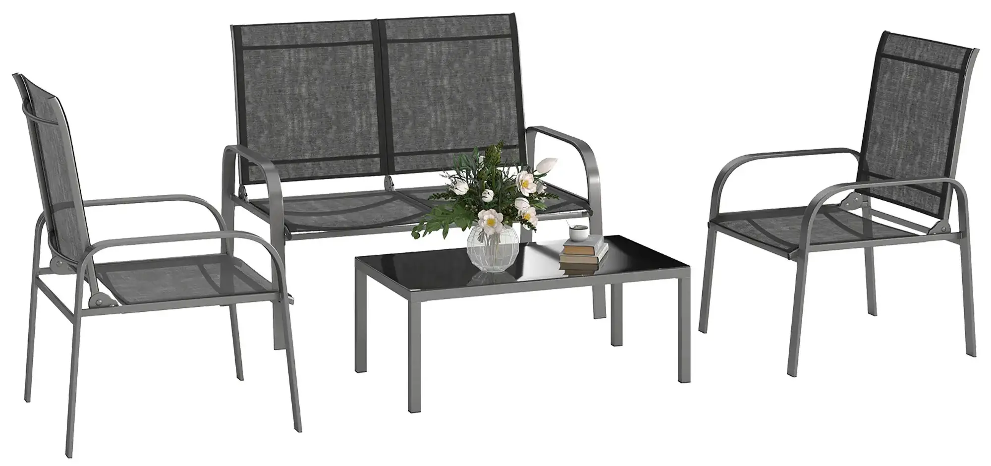 Комплект садовой мебели Outsunny 84G-583V00BK (Black) - 3