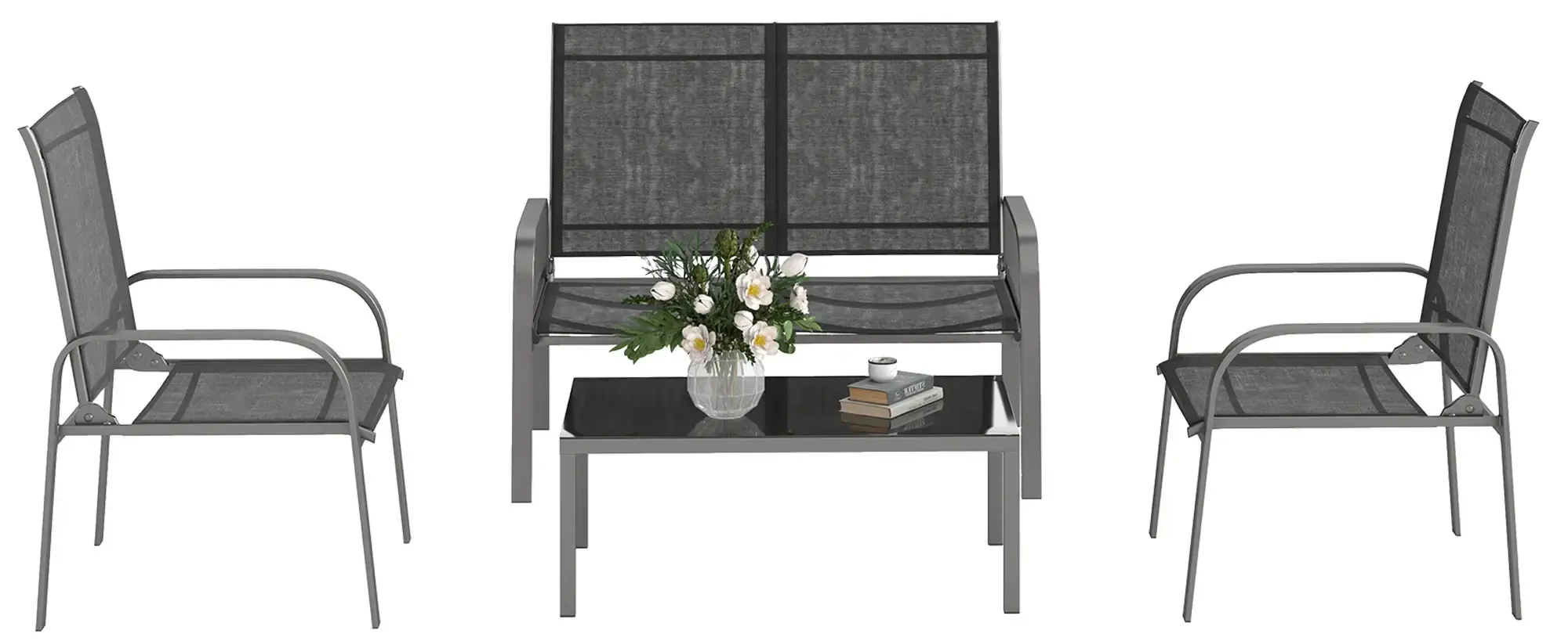 Комплект садовой мебели Outsunny 84G-583V00BK (Black) - 4