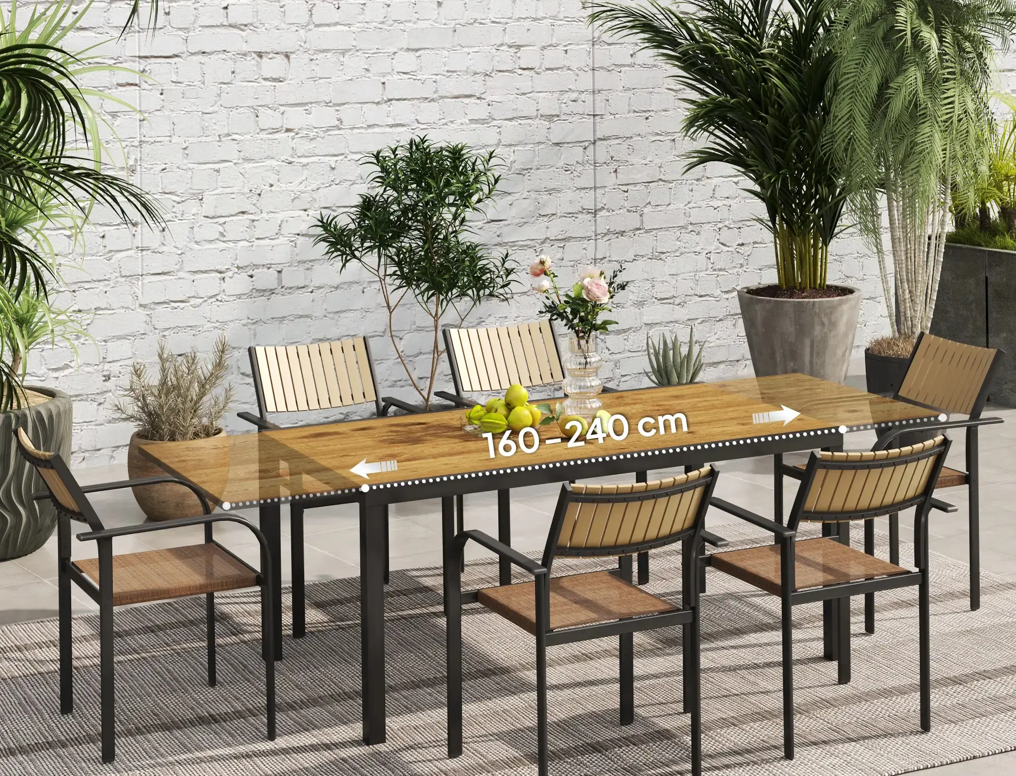 Комплект садовой мебели Outsunny 84G-588V00BN (Brown/Black) - 7