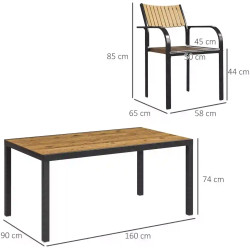 Комплект садовой мебели Outsunny 84G-588V00BN (Brown/Black) Thumb