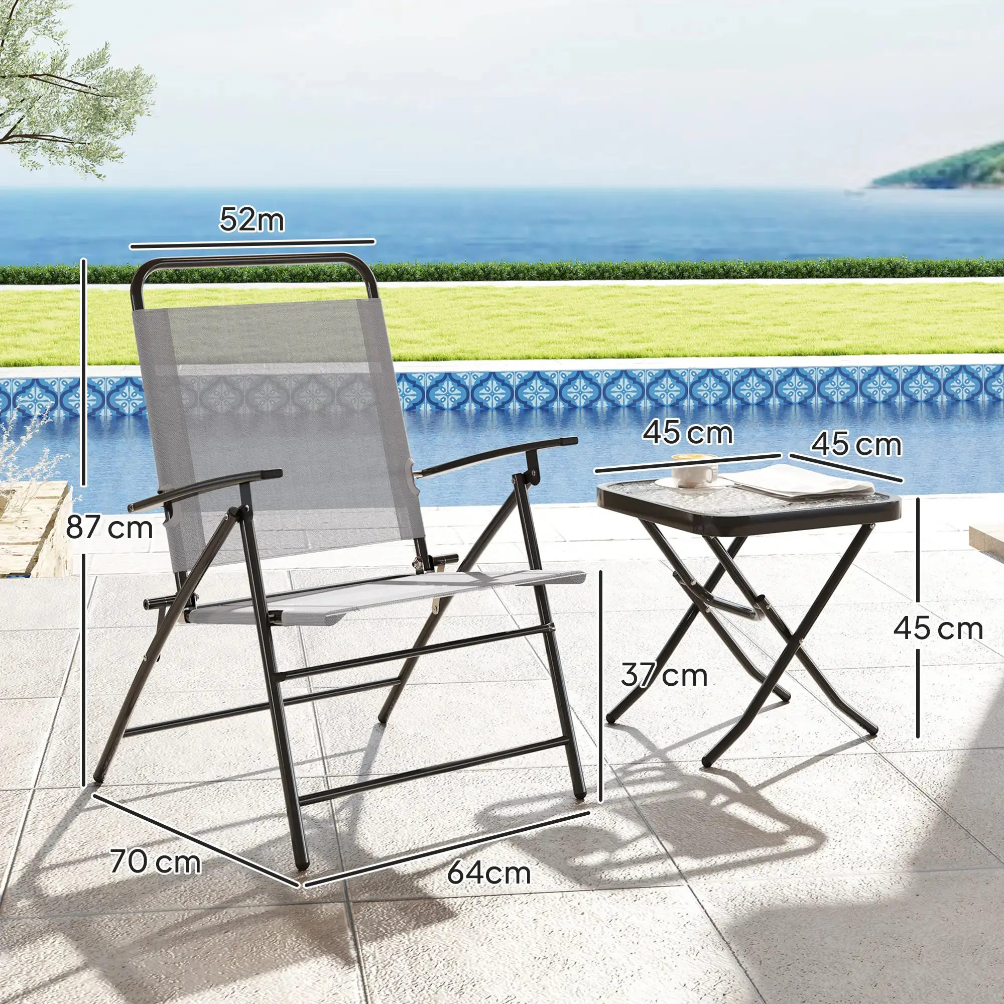 Set mobilier de gradina Outsunny 84G-631V00GY (Grey) - 4