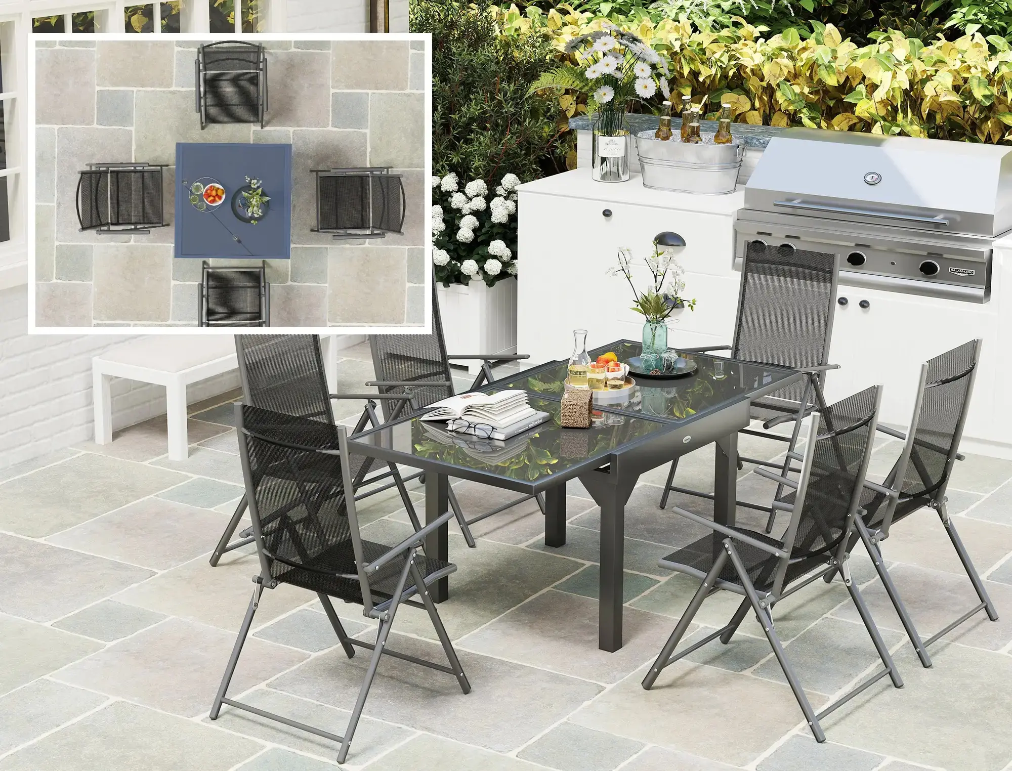 Set mobilier de gradina Outsunny 84G-634V00GY (Grey) - 5