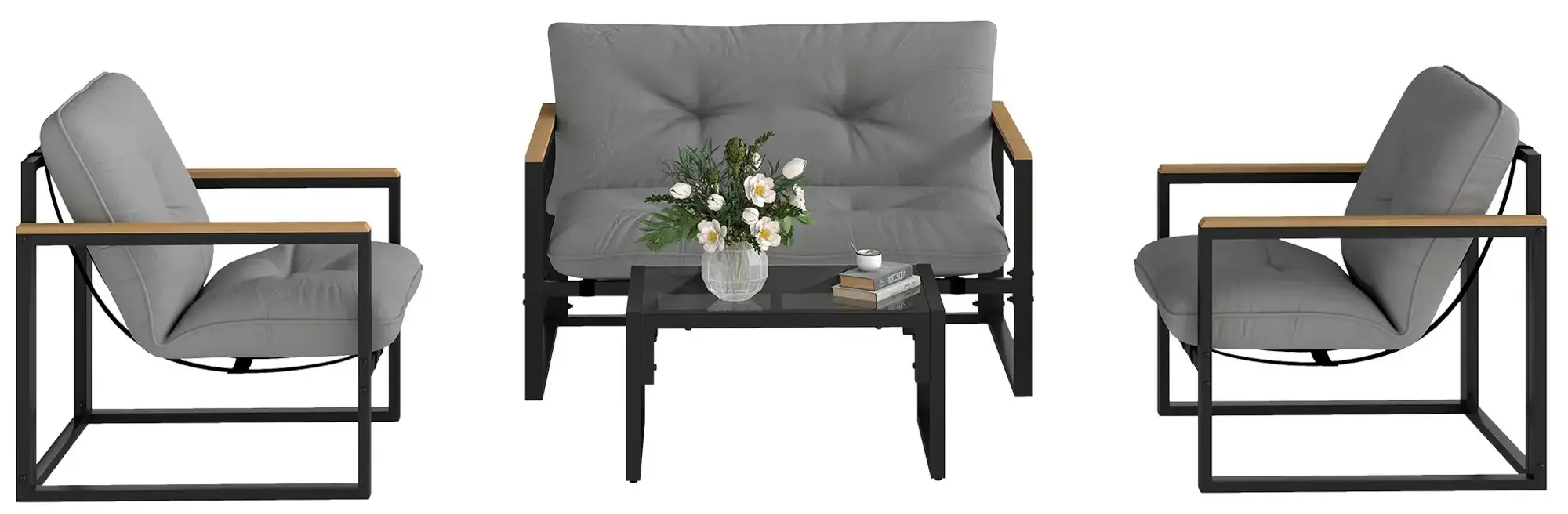 Set mobilier de gradina Outsunny 84G-666V00GY (Grey) - 2