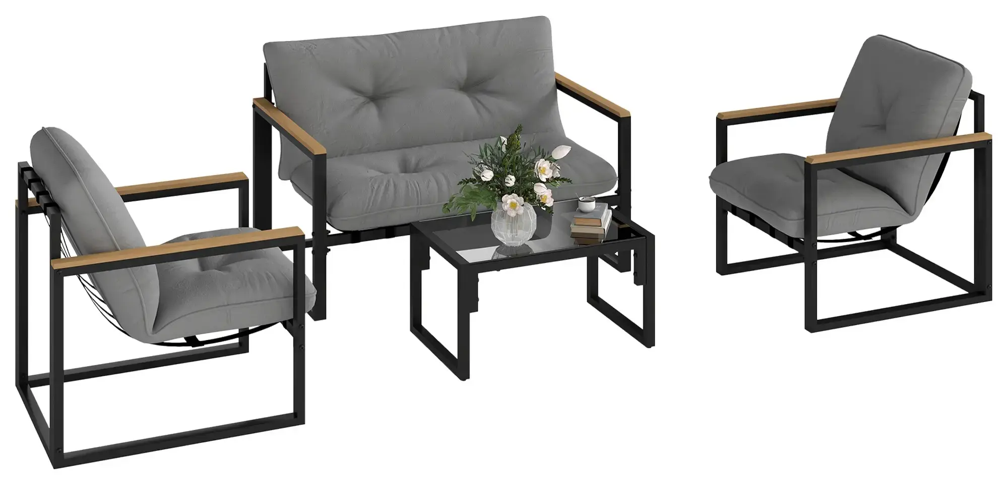 Set mobilier de gradina Outsunny 84G-666V00GY (Grey) - 3