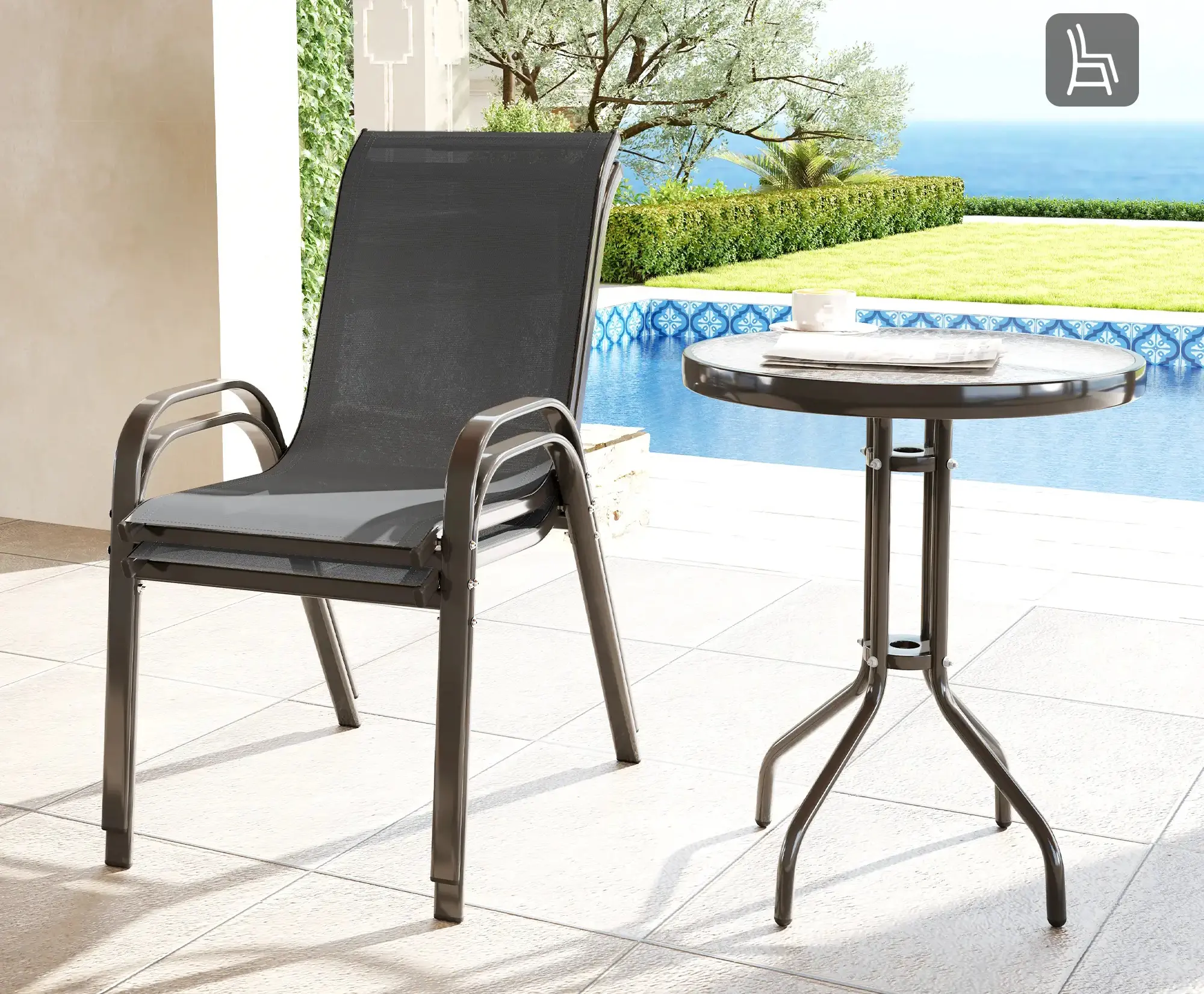 Комплект садовой мебели Outsunny 84G-682V00CG (Dark Grey) - 5