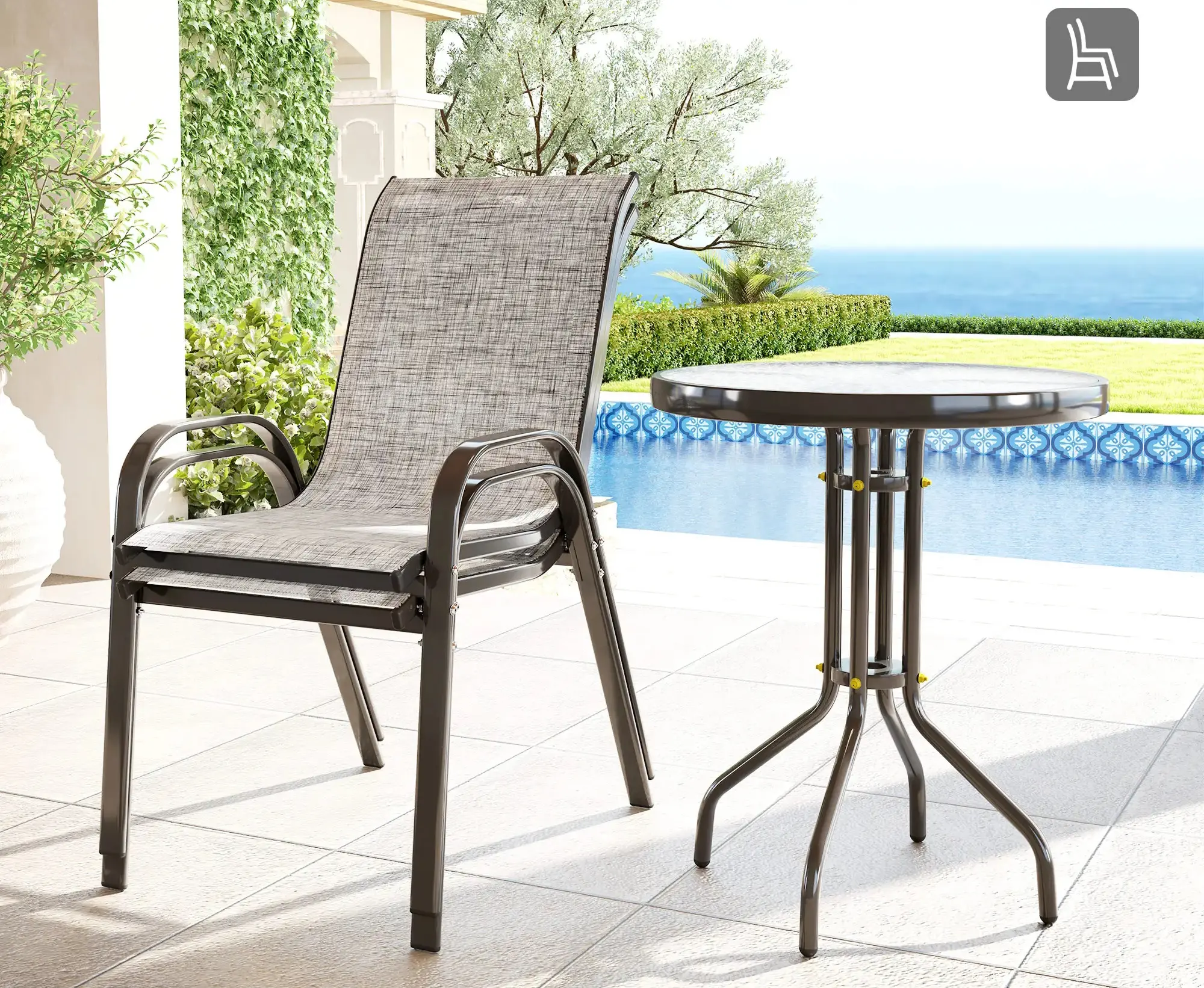 Set mobilier de gradina Outsunny 84G-682V00GY (Grey) - 5