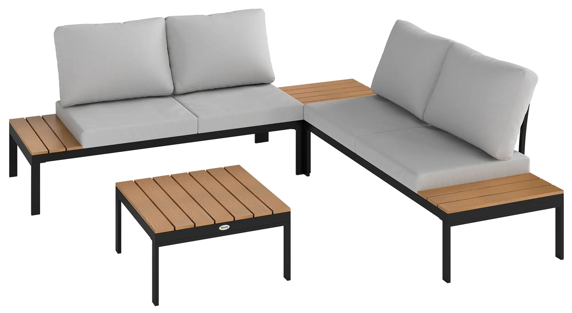 Комплект садовой мебели Outsunny 84G-695V00TK (Teak/Light Grey) - 3