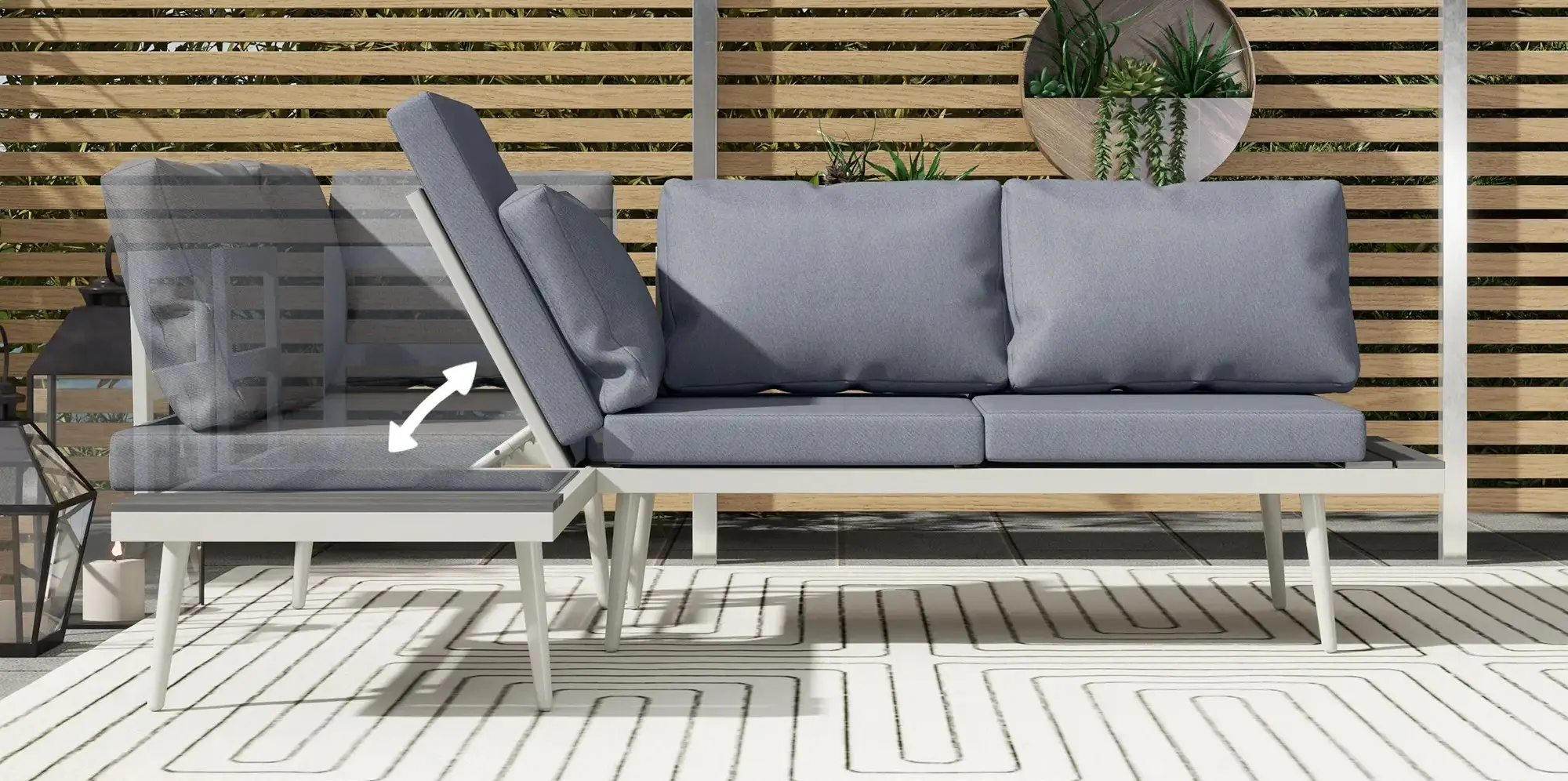 Комплект садовой мебели Outsunny 84G-702V00LG (Grey) - 5