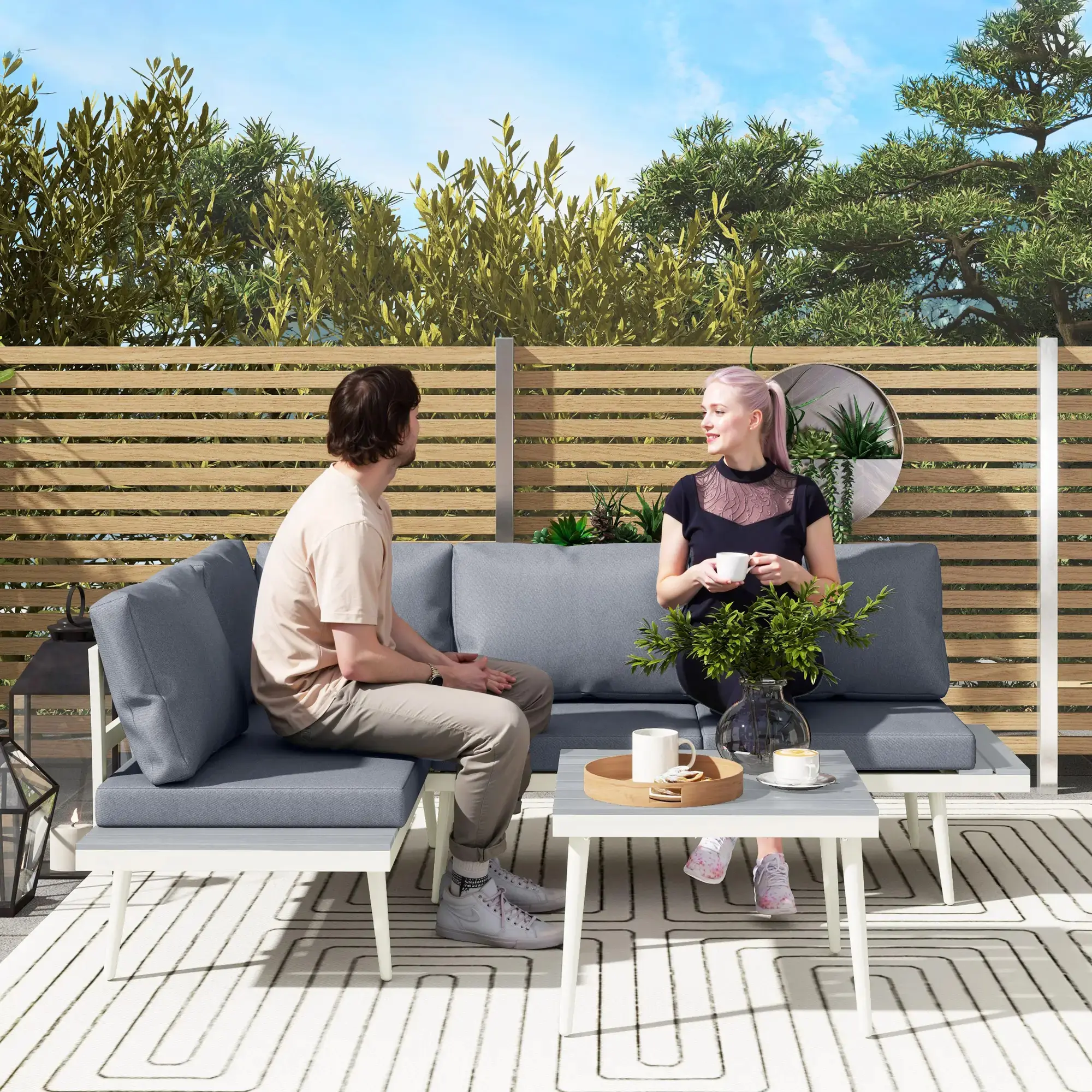 Комплект садовой мебели Outsunny 84G-702V00LG (Grey) - 6