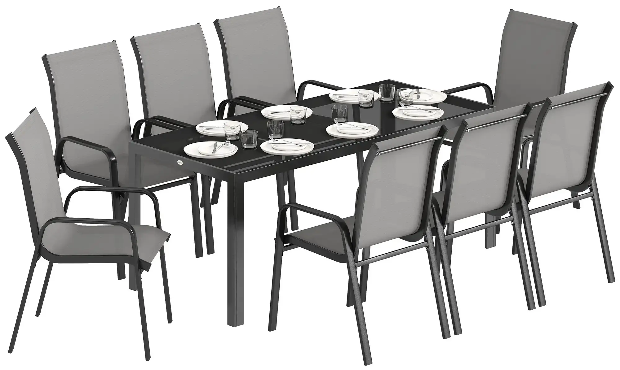 Комплект садовой мебели Outsunny 84G-705V01LG (Light Grey/Black) - 3